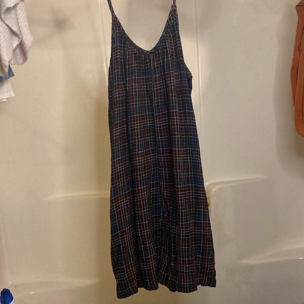 Black and rainbow wide legged romper